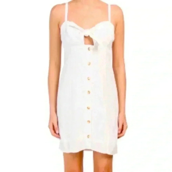 Red Carter White Button front mini dress 100% cotton size small NWT - Picture 2 of 8